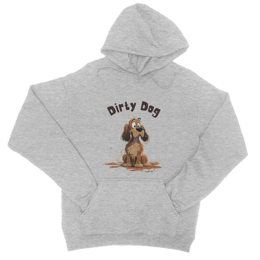 Dirty Dog Hoodie - Heather Grey - Funny Hoodie