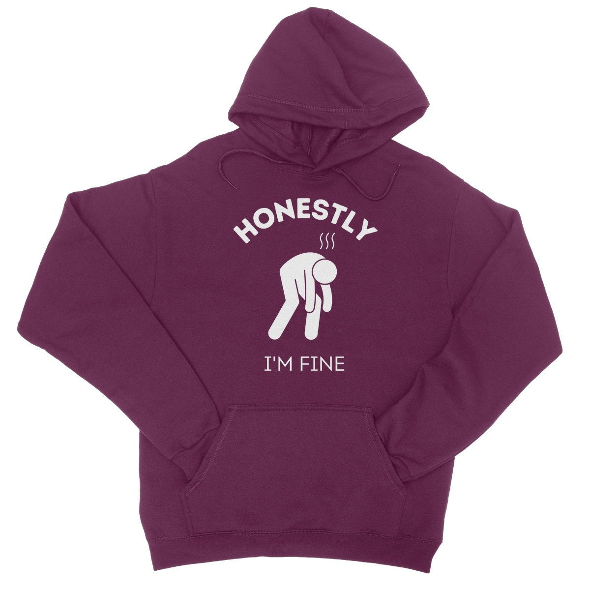 Honestly I'm Fine Hoodie - Burgundy - Funny Hoodie