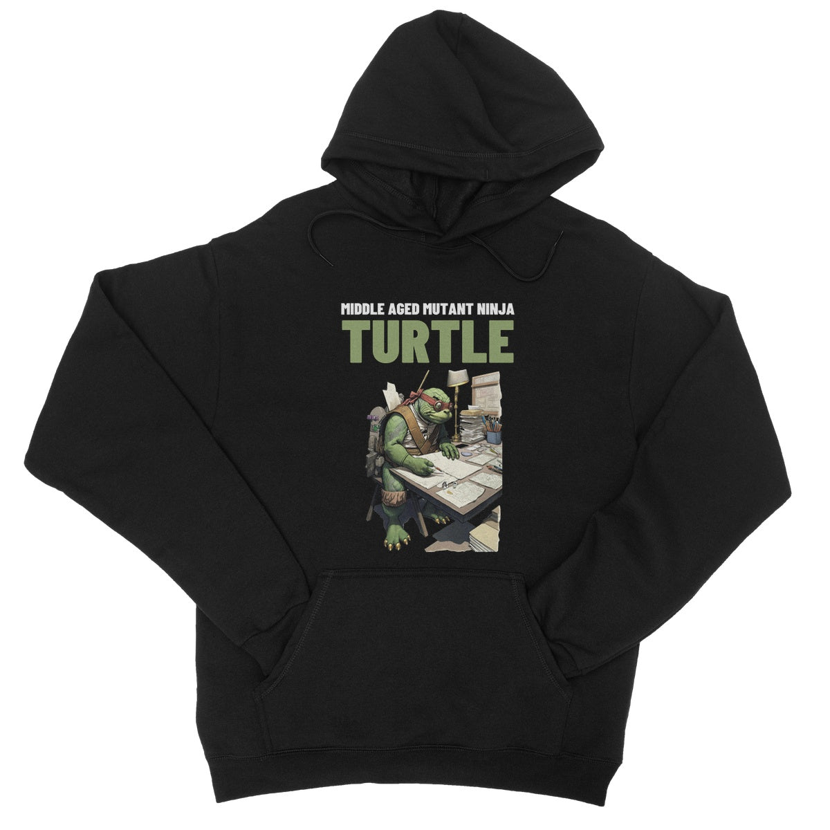 Middle Aged Mutant Ninja Turtle Hoodie - Jet Black - Funny Hoodie