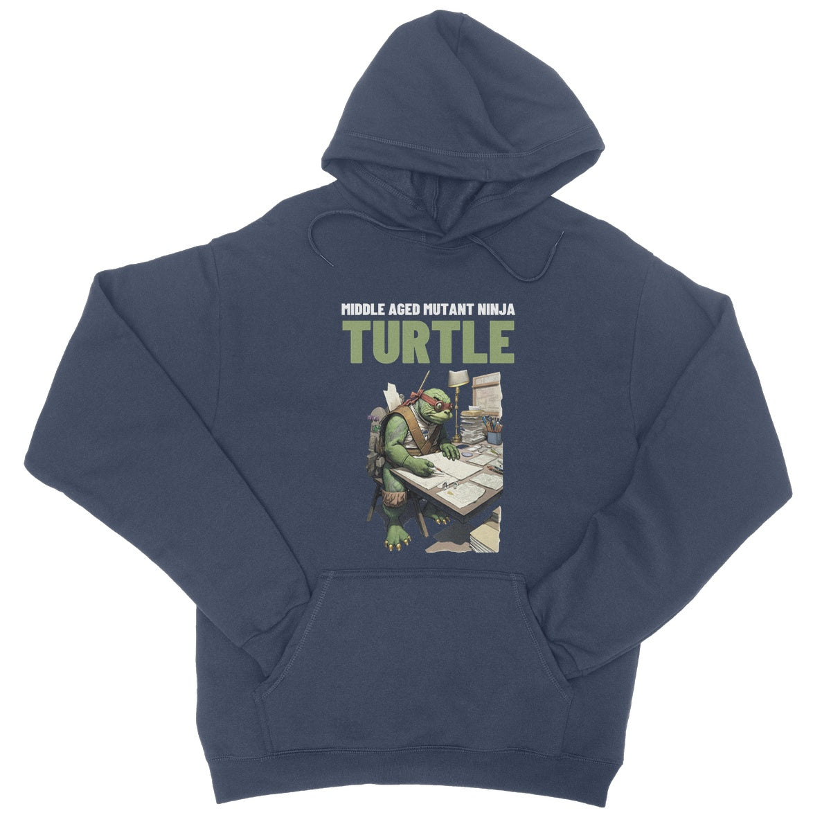 Middle Aged Mutant Ninja Turtle Hoodie - Oxford Navy - Funny Hoodie