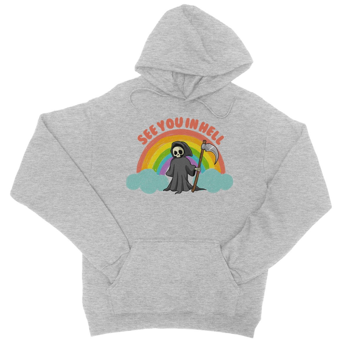 See You In Hell Hoodie - Heather Grey - Funny Hoodie