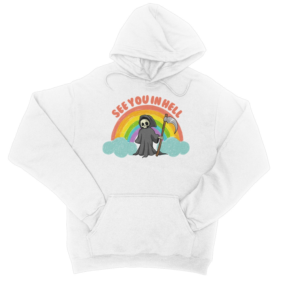 See You In Hell Hoodie - Arctic White - Funny Hoodie