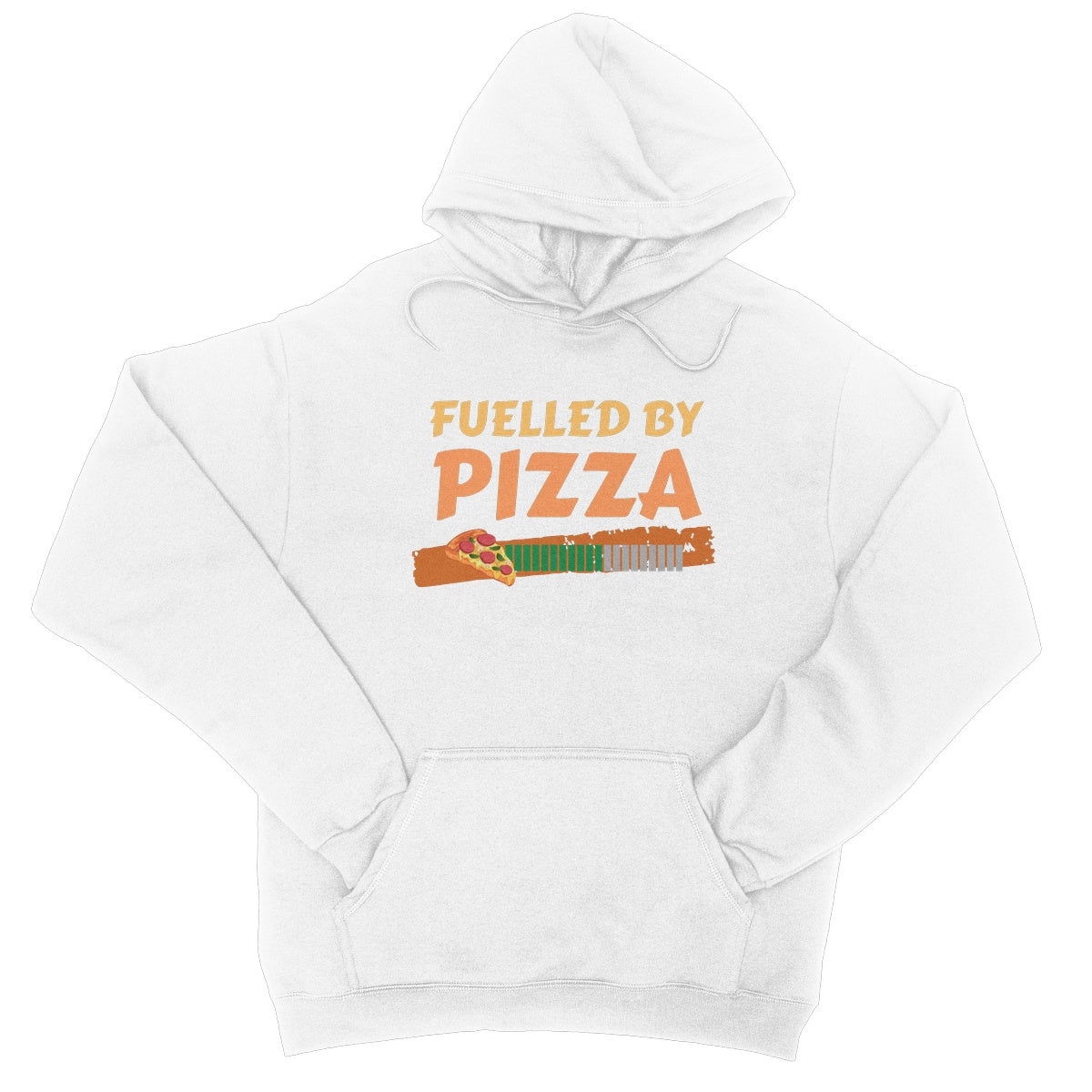 Fuelled By Pizza Hoodie - Arctic White - Funny Hoodie