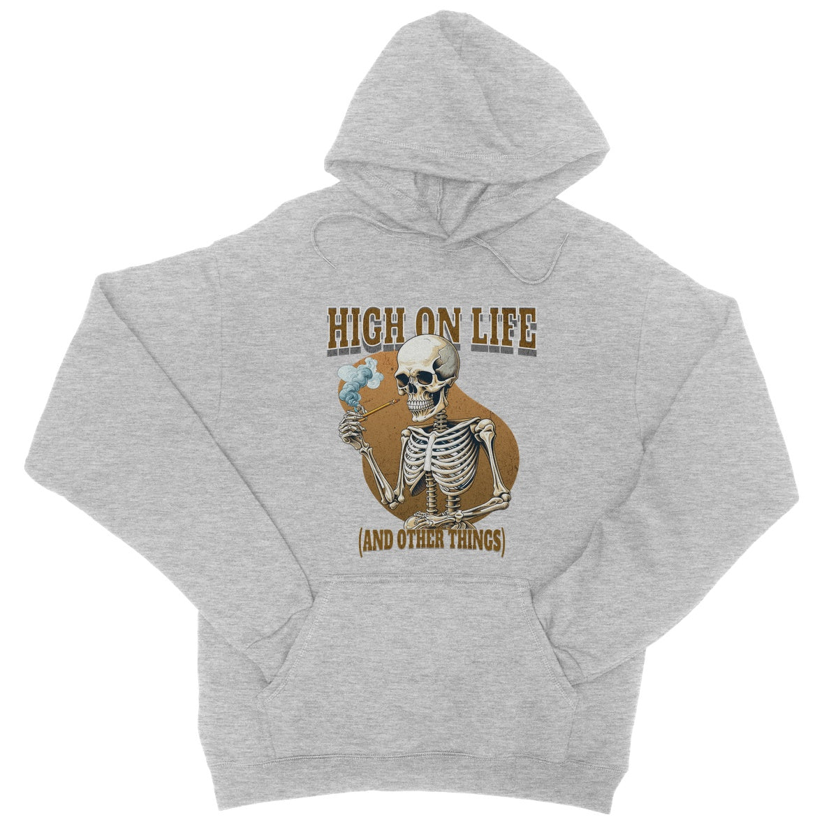 High On Life (And Drugs) Hoodie - Heather Grey - Funny Hoodie