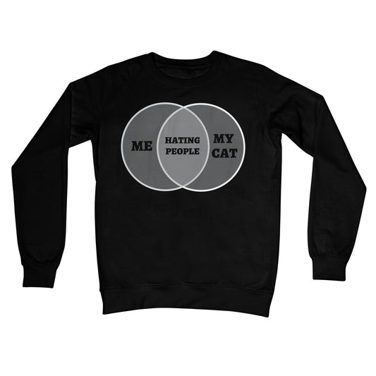 Me & My Cat Venn Diagram Jumper - Jet Black - Funny Jumper