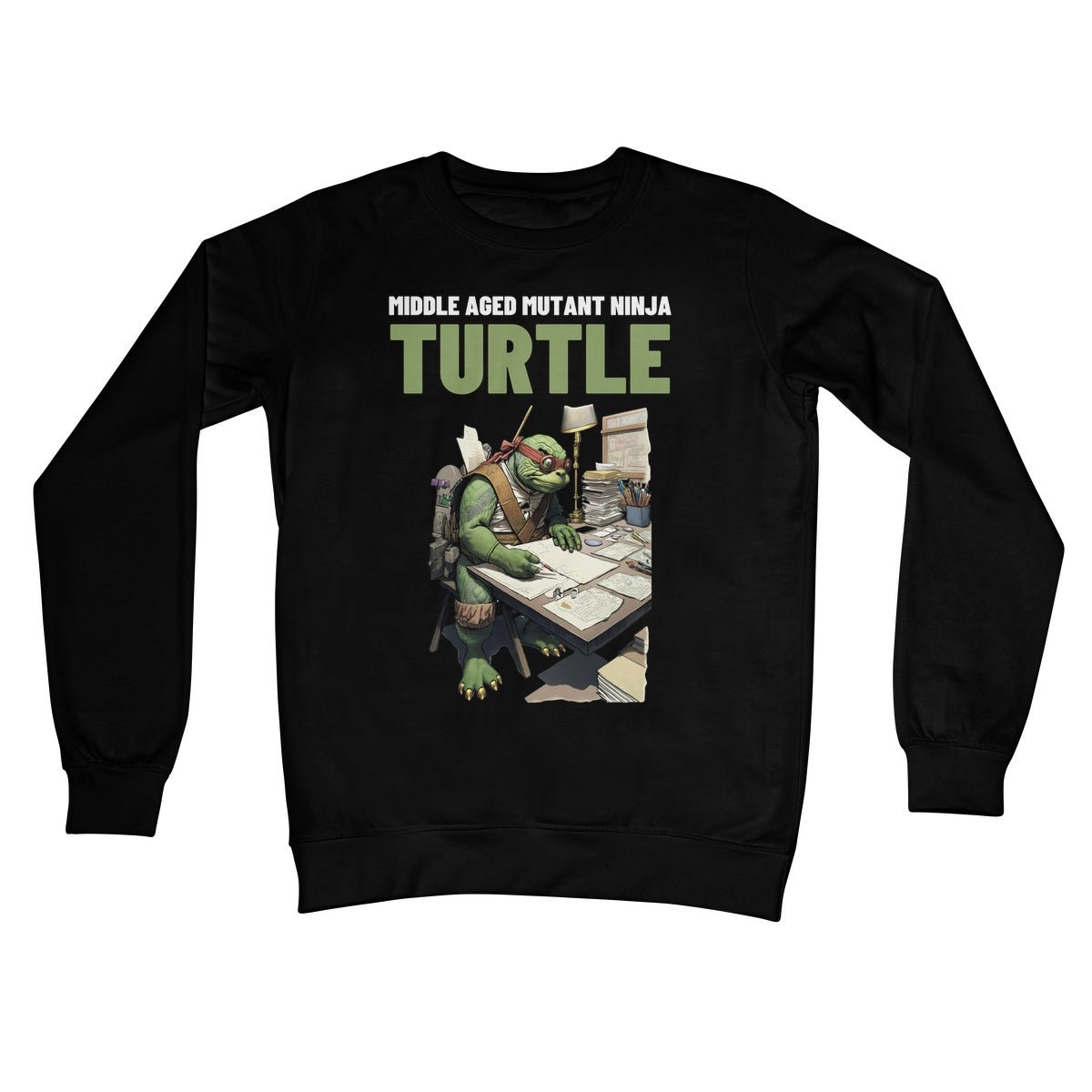 Middle Aged Mutant Ninja Turtle Jumper - Jet Black - Funny Jumper