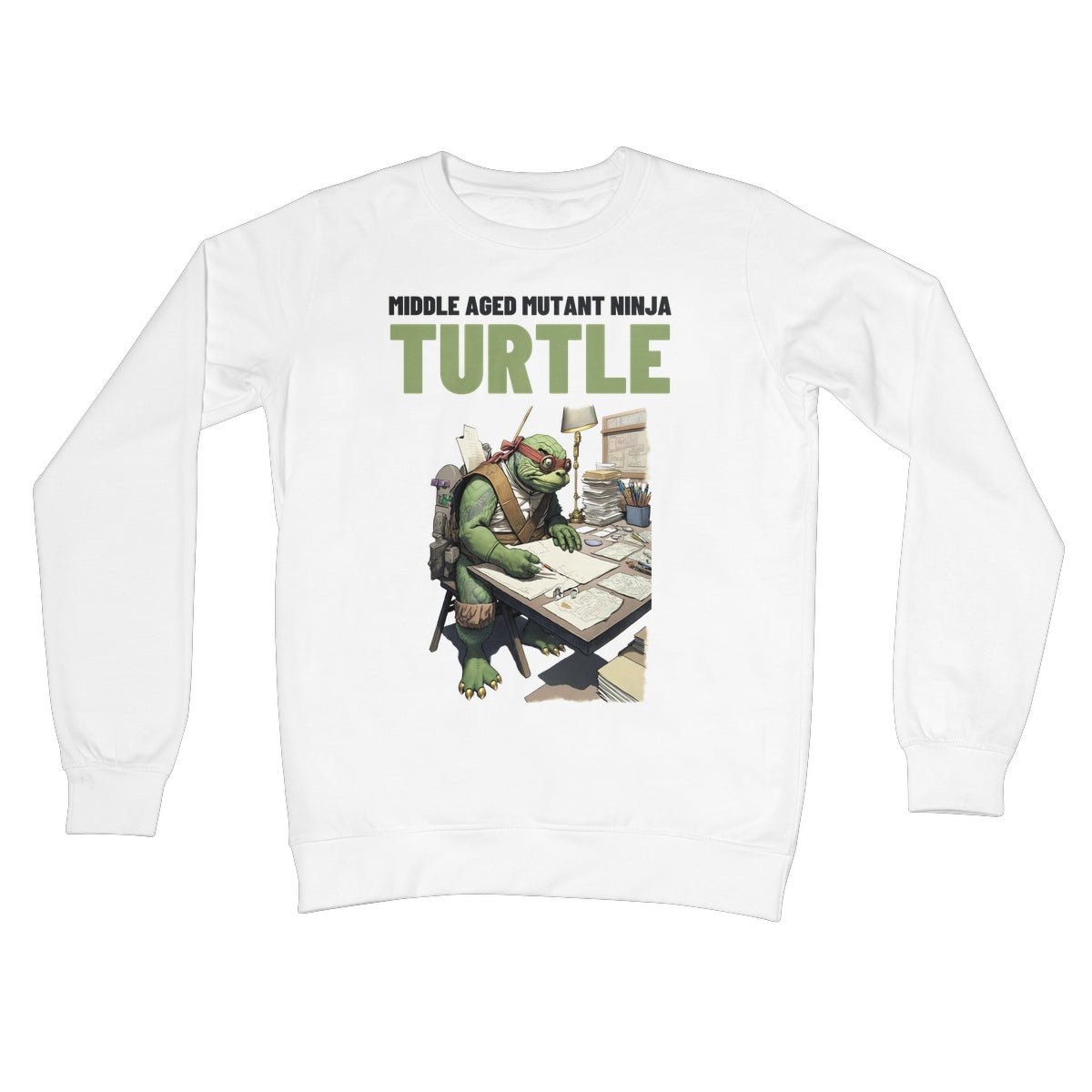 Middle Aged Mutant Ninja Turtle Jumper - Arctic White - Funny Jumper