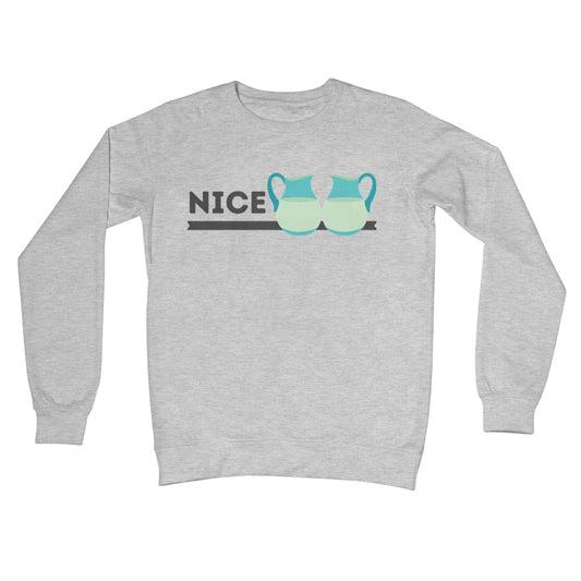 Nice Jugs Jumper - Heather Grey - Funny Jumper