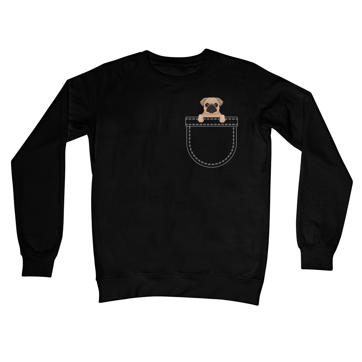 Pug In My Pocket Jumper - Jet Black - Funny Jumper