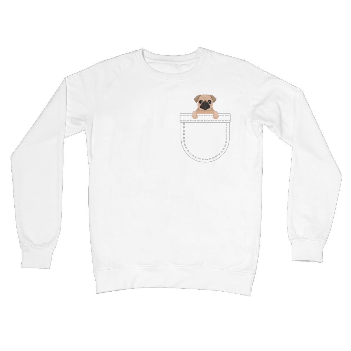 Pug In My Pocket Jumper - Arctic White - Funny Jumper