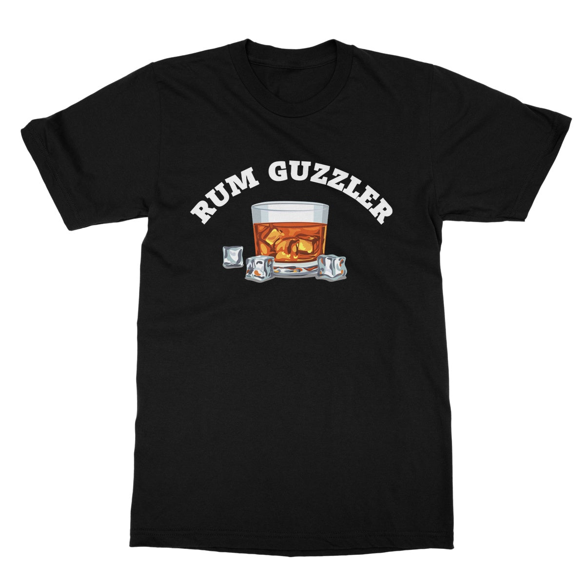 Rum Guzzler T-Shirt - Black - Funny T-Shirt