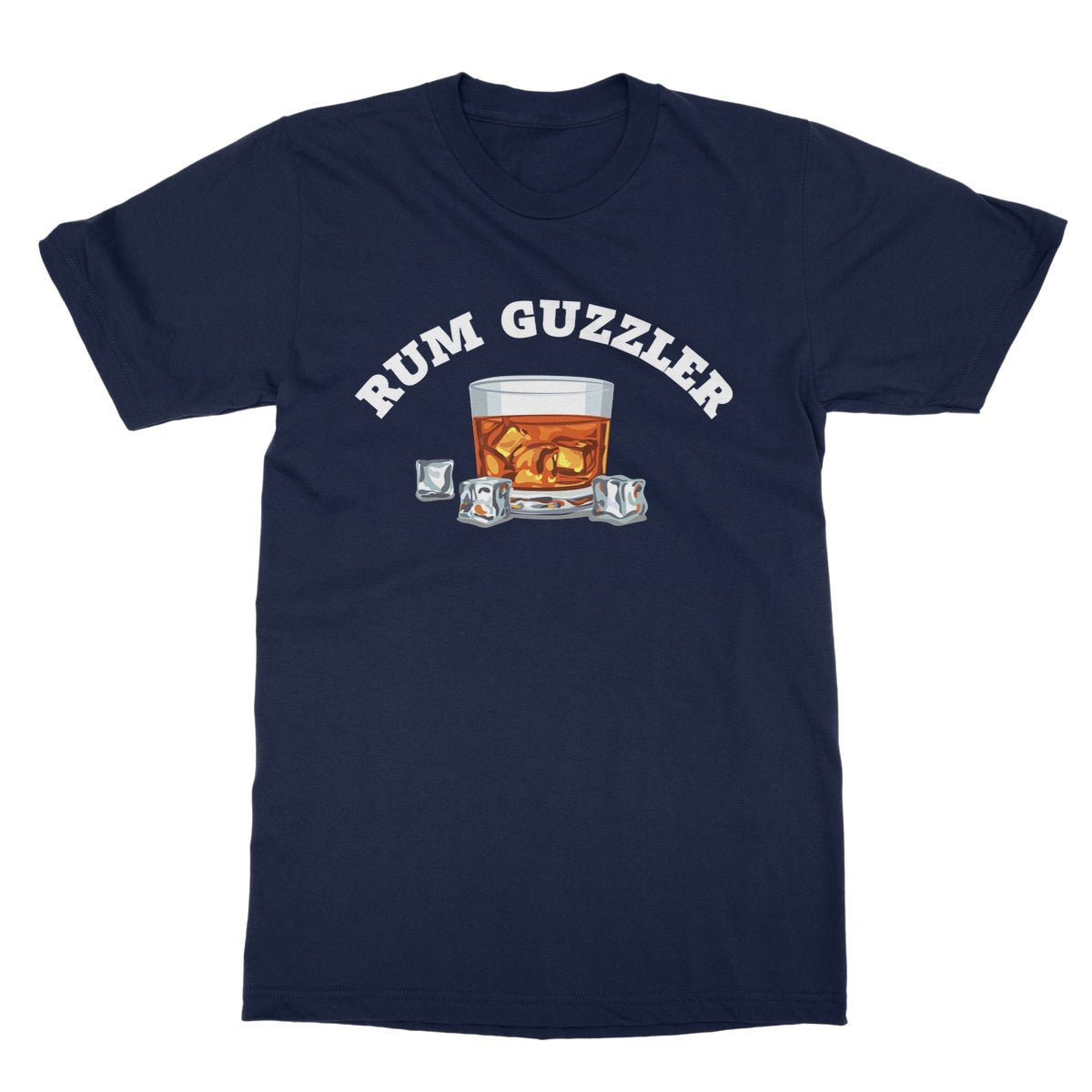 Rum Guzzler T-Shirt - Navy - Funny T-Shirt