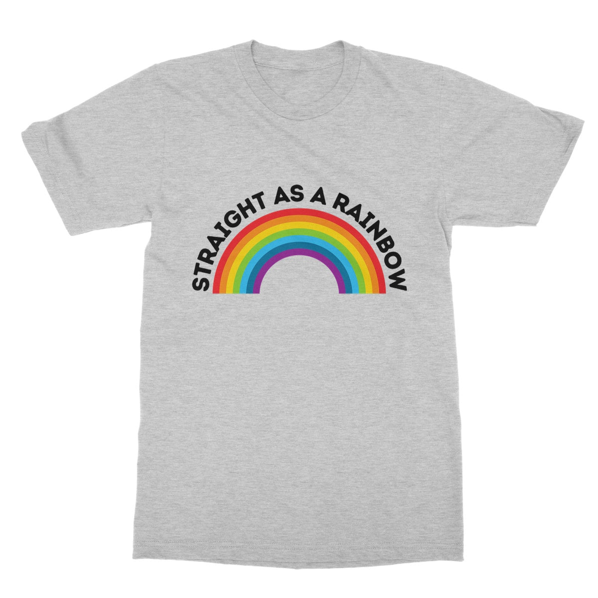 Straight As A Rainbow T-Shirt - Sport Grey - Funny T-Shirt