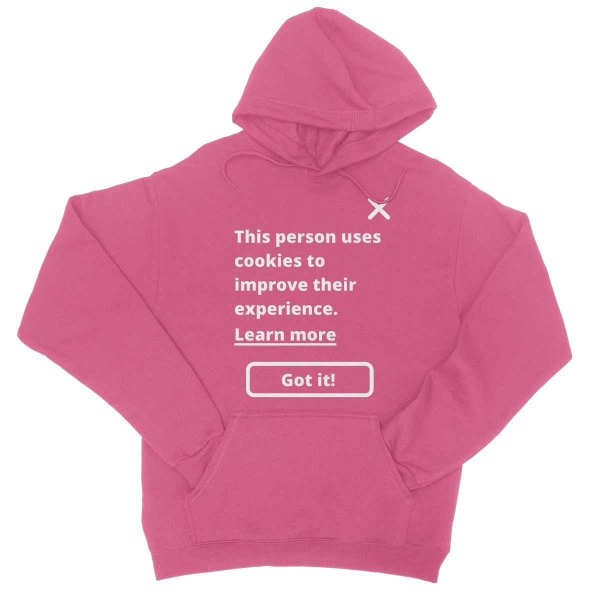 This Person Uses Cookies To Improve Their Experience Hoodie - Hot Pink - Funny Hoodie