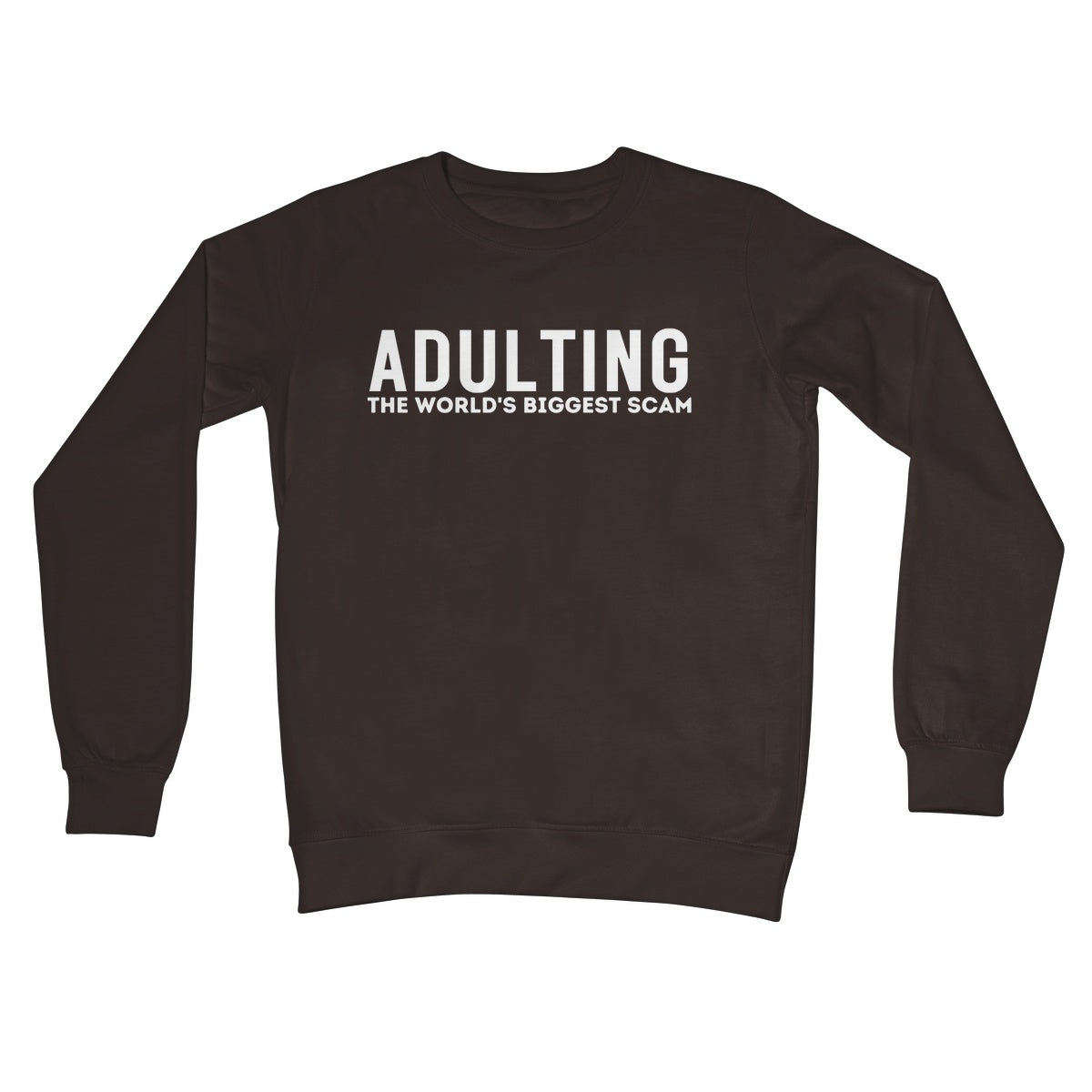 adulting jumper brown