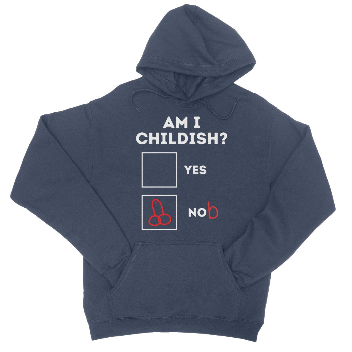 am I childish hoodie navy