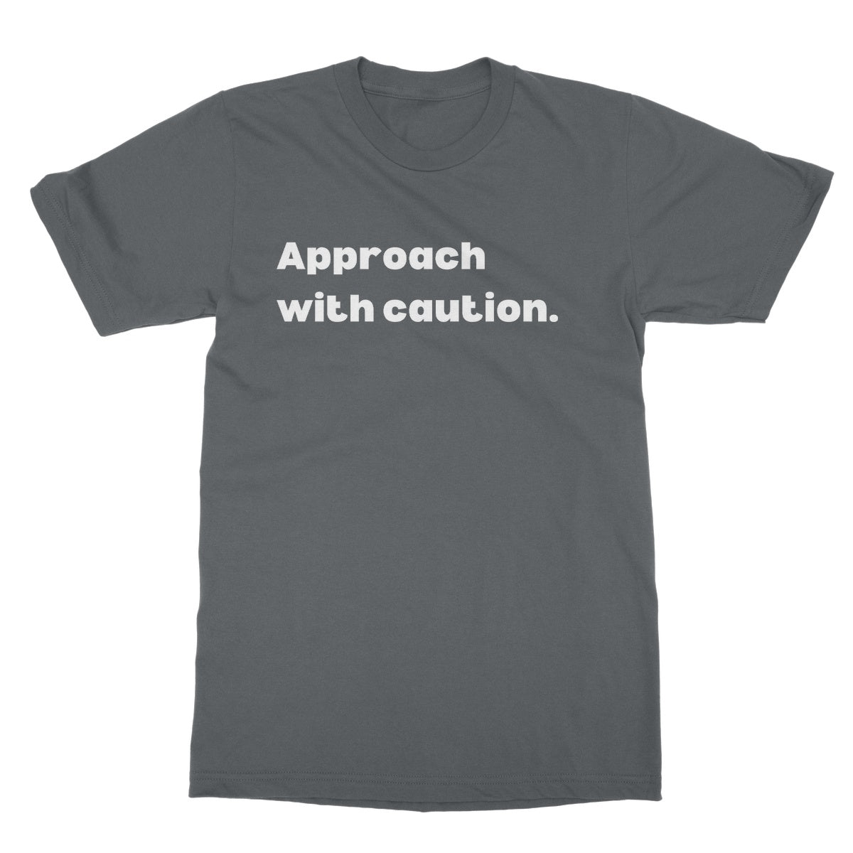 approach with caution t shirt grey