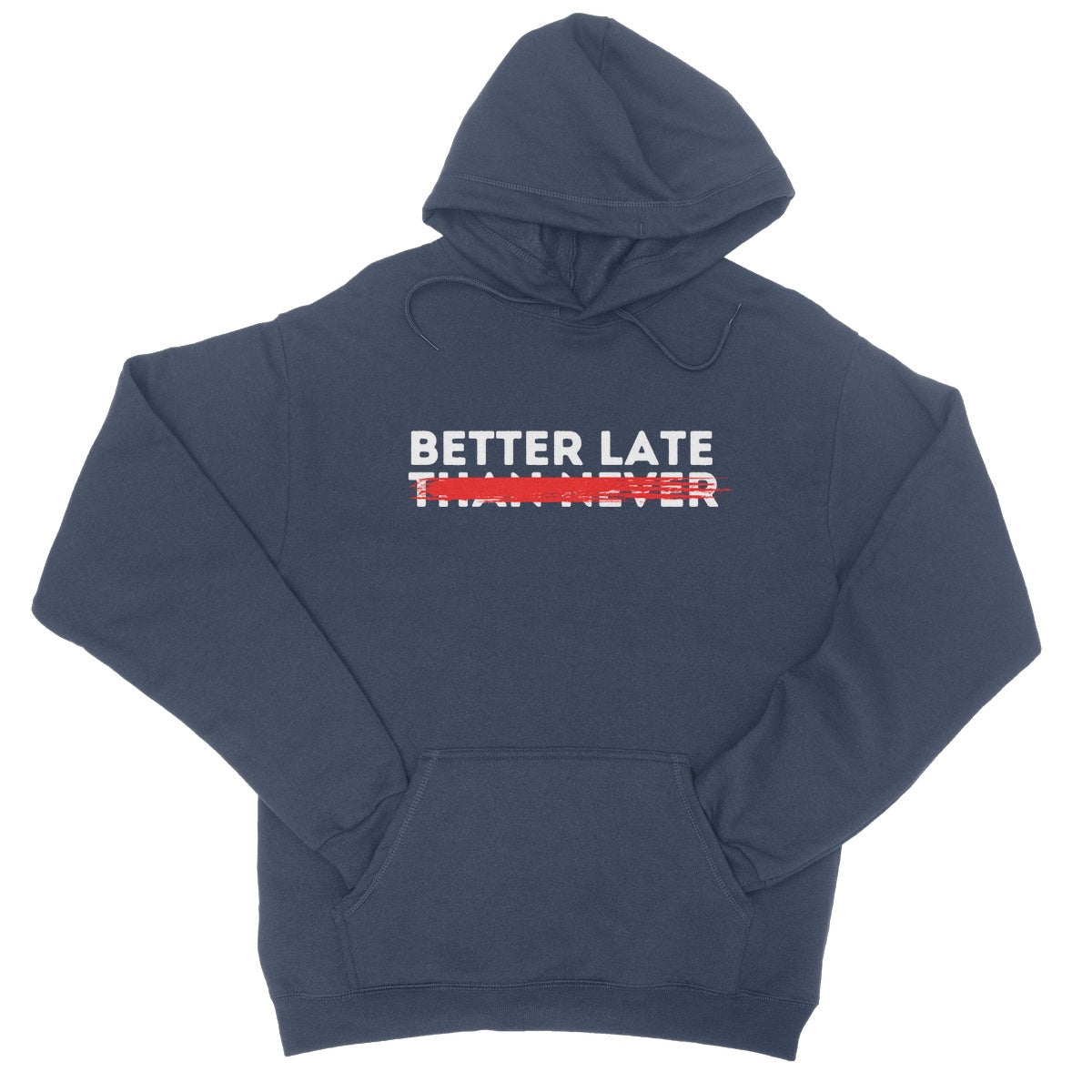 better late hoodie navy