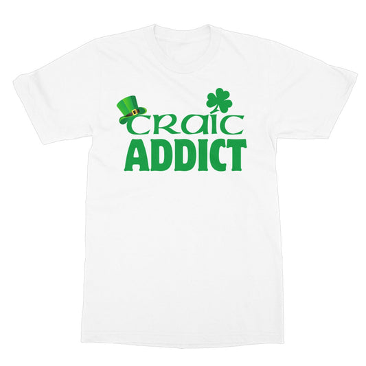 craic addict t shirt white