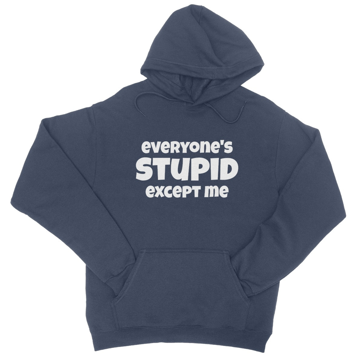 Everyone's Stupid Except Me Hoodie - Oxford Navy - Funny Hoodie