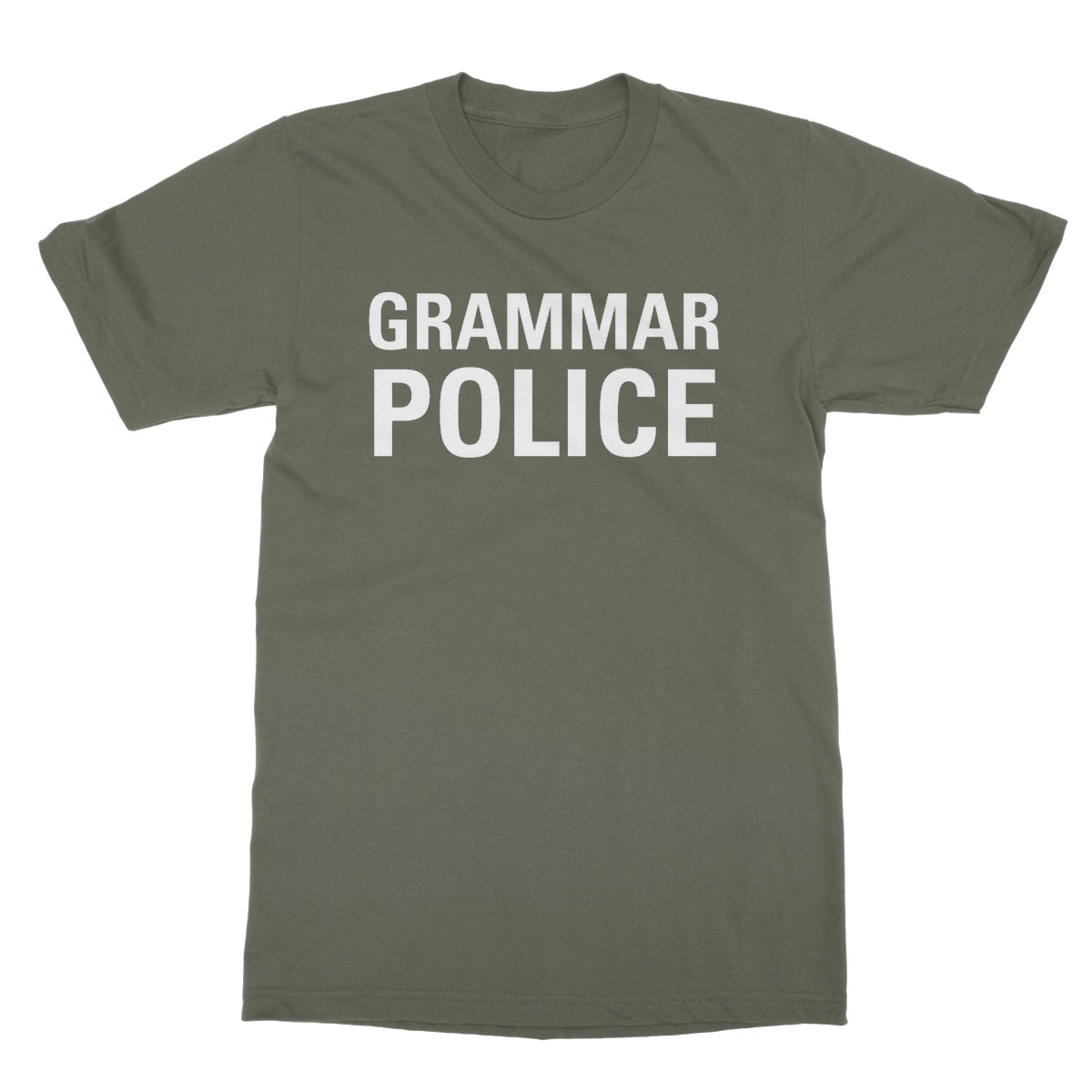 grammar police t shirt green