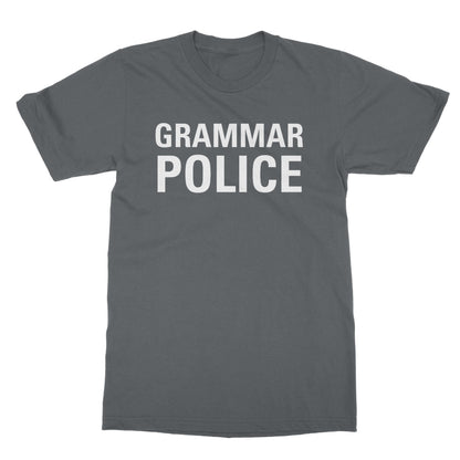 grammar police t shirt grey