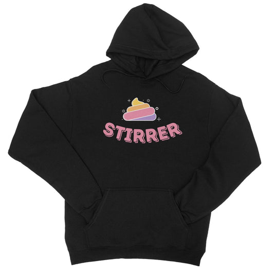 shit stirrer hoodie light black