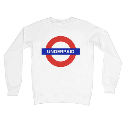 underpaid jumper white