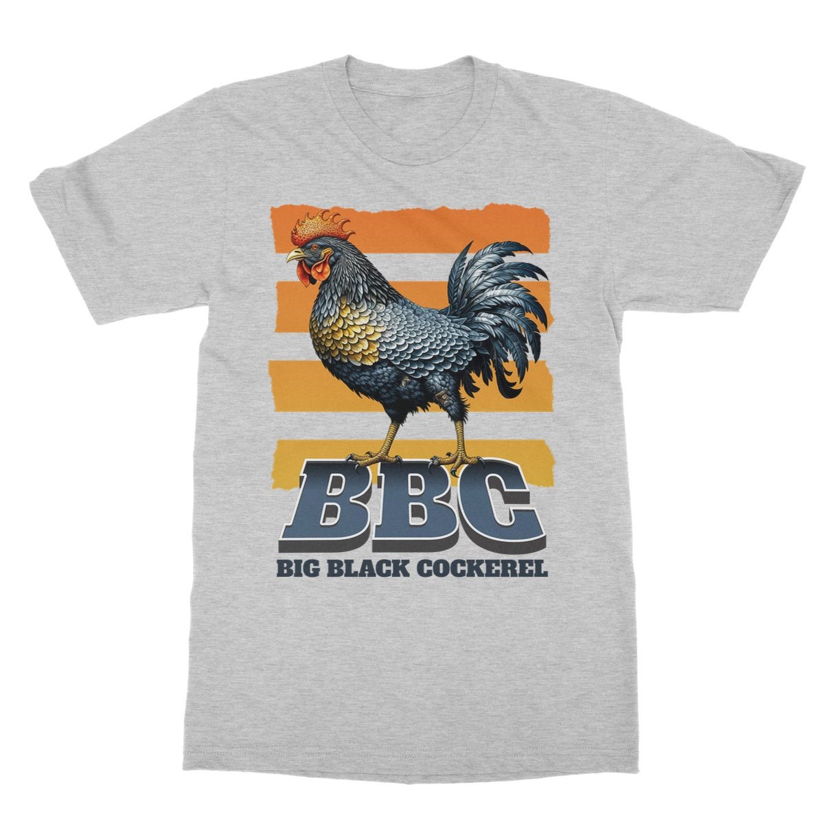 Big Black Cockerel T-Shirt - Sport Grey - Funny T-Shirt