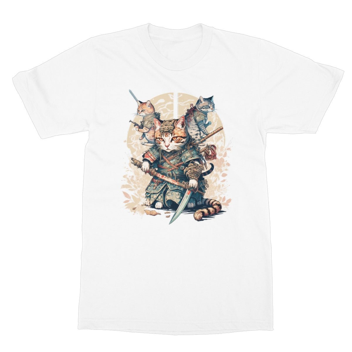 Purrfect Samurai T-Shirt - White - Funny T-Shirt