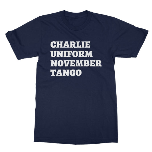 charlie uniform november tango t shirt navy