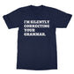correcting your grammar t shirt navy