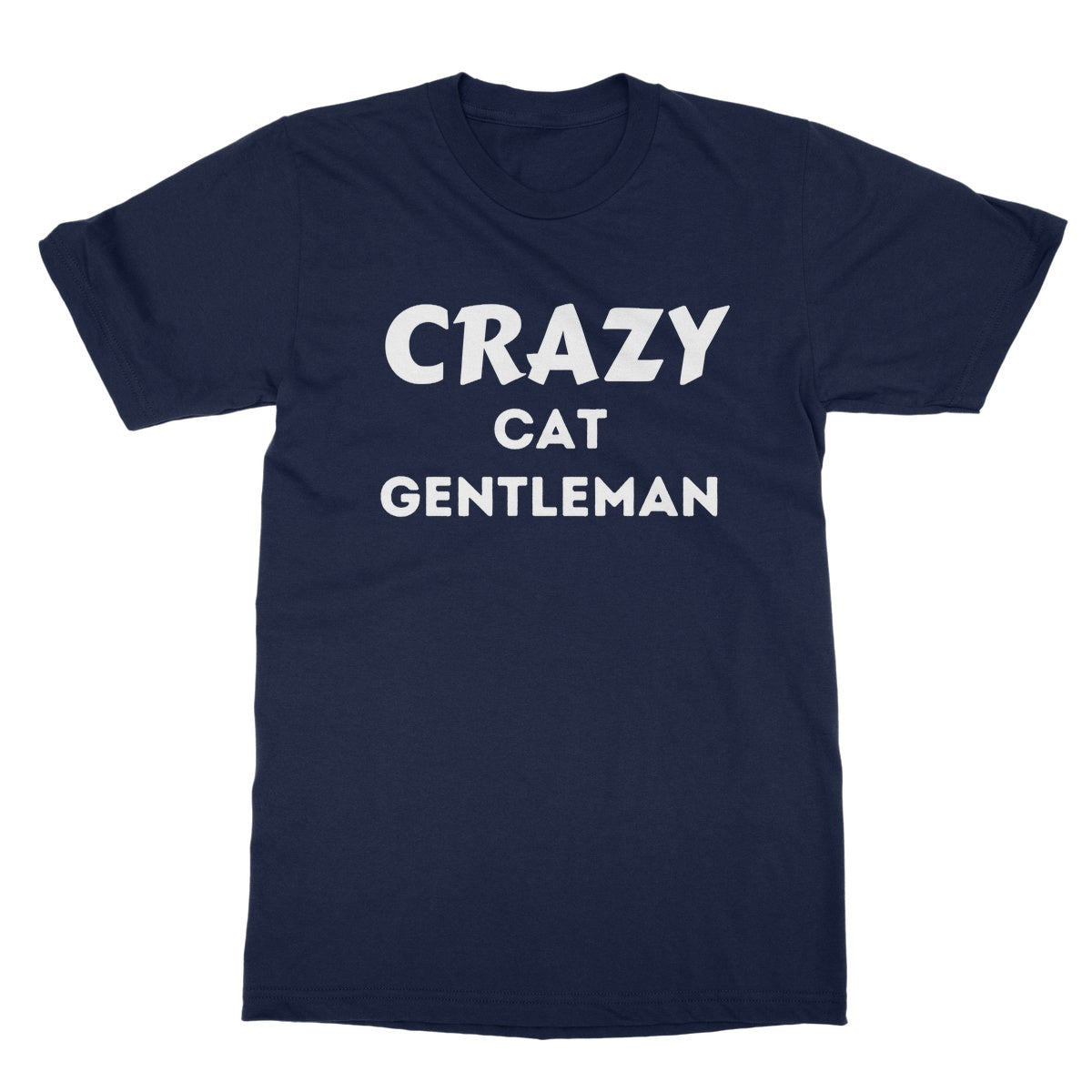 Crazy Cat Gentleman T-Shirt - Navy - Funny T-Shirt