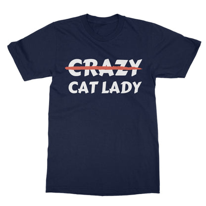 Crazy Cat Lady T-Shirt - Navy - Funny T-Shirt