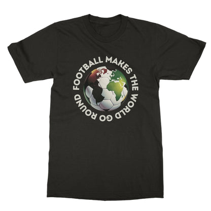 Football Makes The World Go Round T-Shirt - Dark Chocolate - Funny T-Shirt