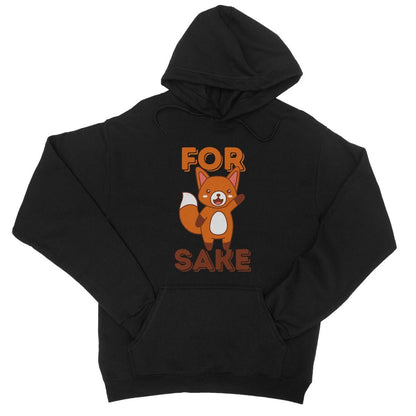 For Fox Sake Hoodie - Jet Black - Funny Hoodie