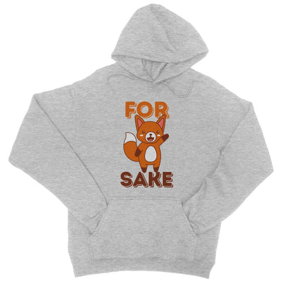 For Fox Sake Hoodie - Heather Grey - Funny Hoodie