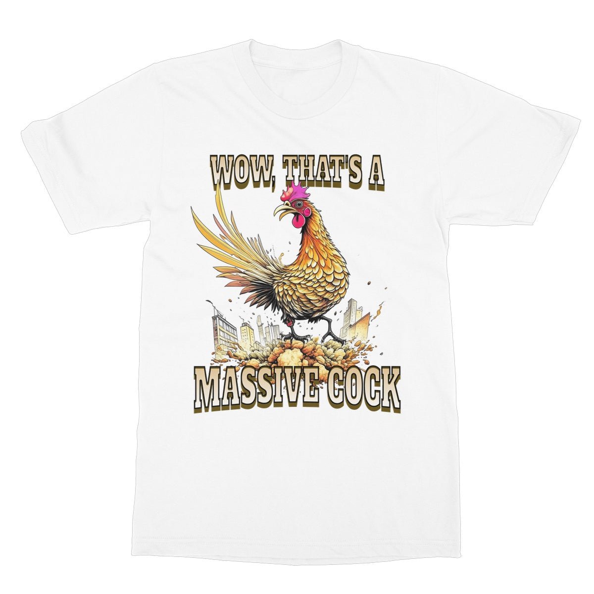 Massive Cock T-Shirt - White - Funny T-Shirt