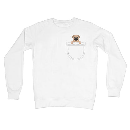 Pug In My Pocket Jumper - Arctic White - Funny Jumper