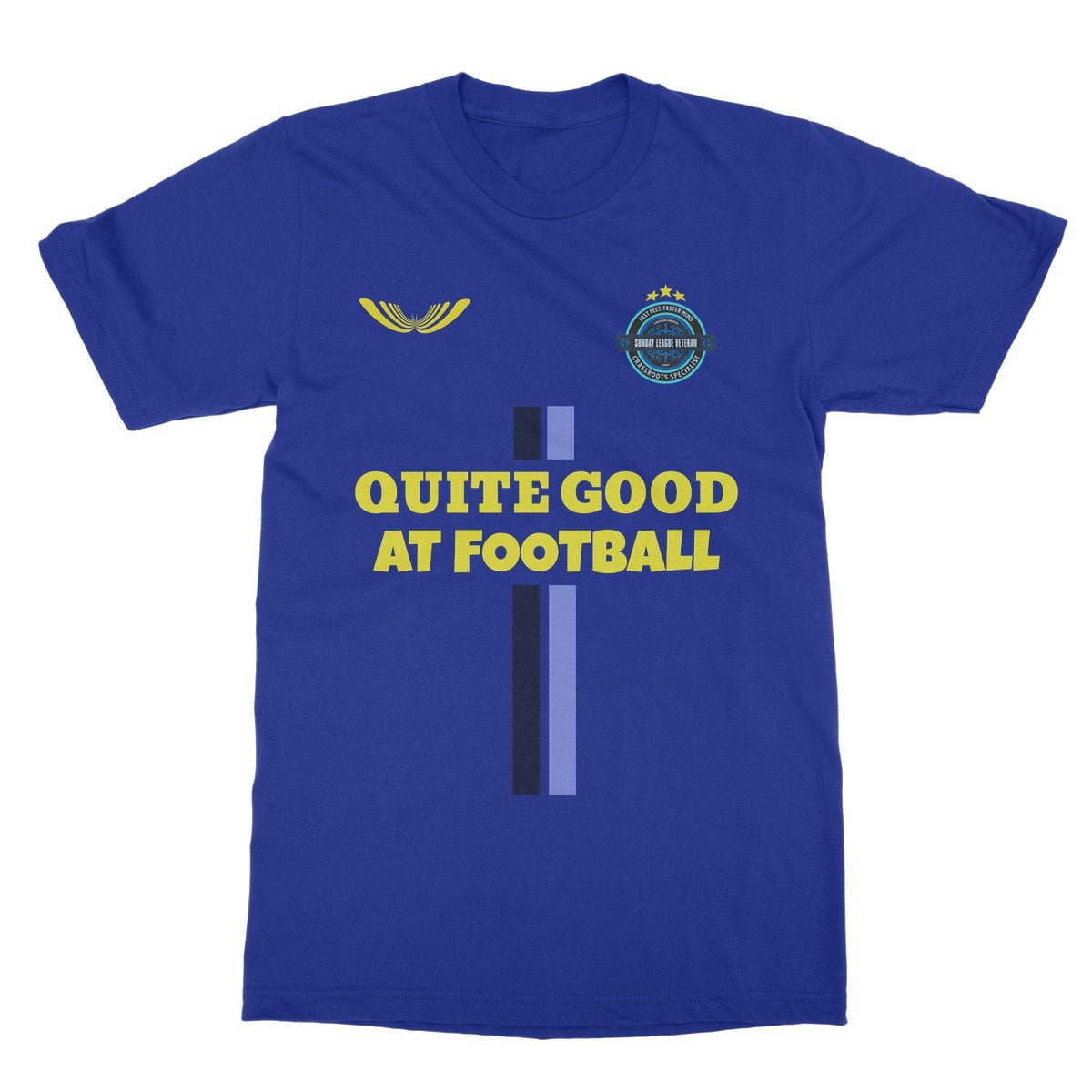 quite good at football t shirt blue