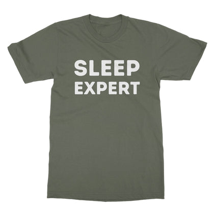 Sleep Expert T-Shirt - Military Green - Funny T-Shirt