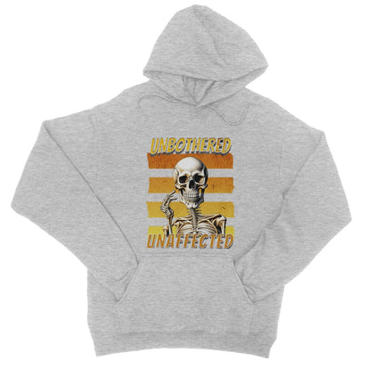Unbothered & Unaffected Hoodie - Heather Grey - Funny Hoodie